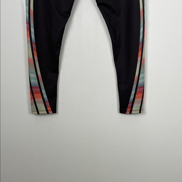 Free People Movement Black Yoga Leggings with Multicolor Stripes Women's M - Picture 5 of 8
